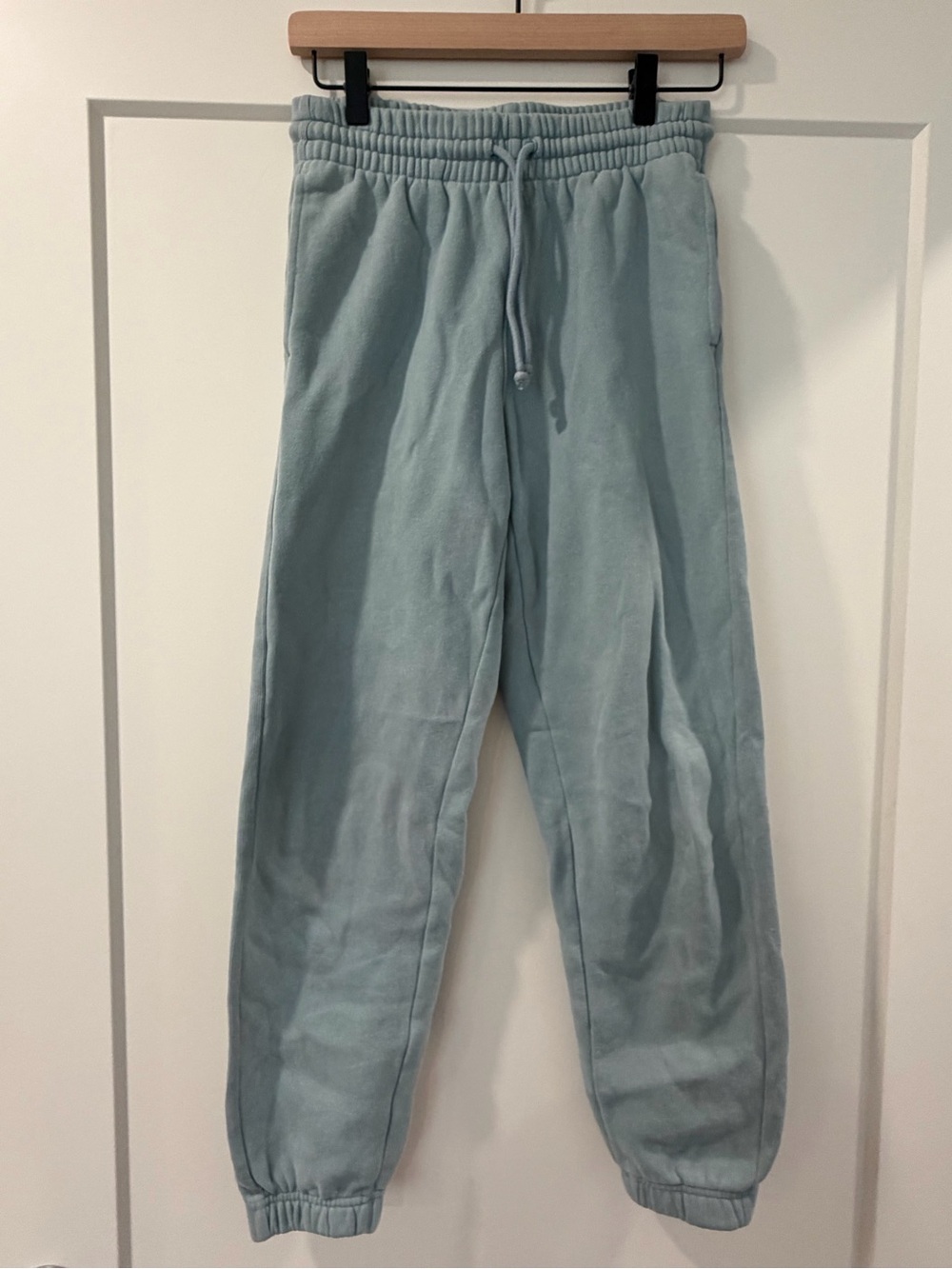 Aritzia TNA Light Blue Elastic-Waist Sweatpants